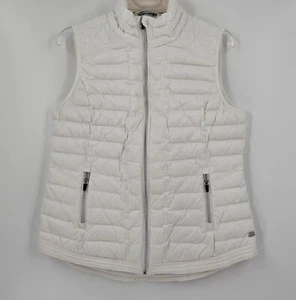 Tommy Hilfiger Women White Duck Down Puffer Vest Zip Front & Pockets L - Picture 1 of 5
