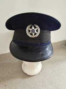 Israel Police Officer Cap Size 54 |  Original Visor Hat | OBSOLETE | FREE SHIP - Picture 1 of 6