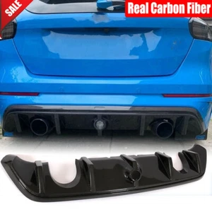 Carbon Fiber Rear Bumper Diffuser Lip Spoiler for Ford Focus RS Hatchback 16-18 - Picture 1 of 11