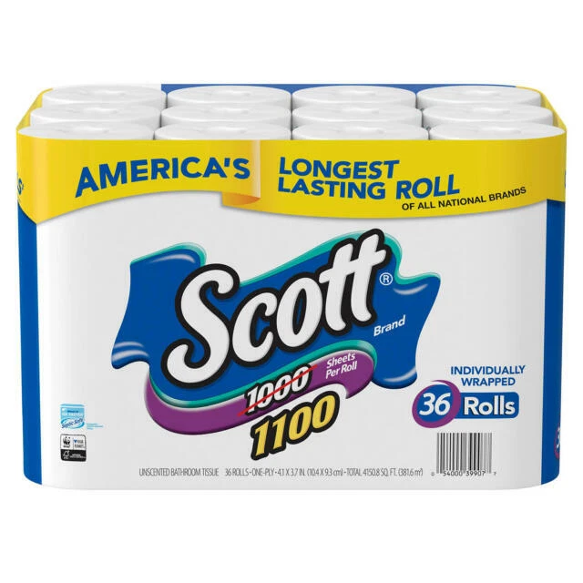 SCOTT Bath Tissue Roll - 36 Count (39600 Sheets)