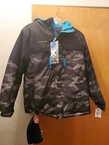 Boys ZeroXposur Snowboard L 14/16 Gray/Black Camo Hooded Jacket (retails $135) - Picture 1 of 9