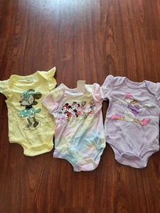Disney Baby Girl One Piece 3pk Multi Color NWT Size 0-3 Months. B95 - Picture 1 of 1