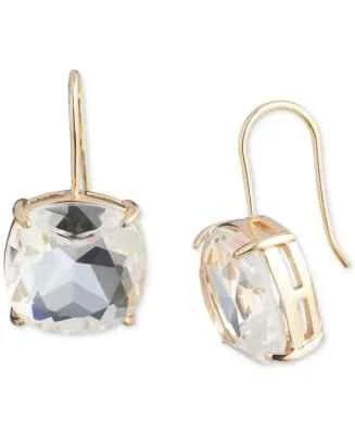 NUEVOS PENDIENTES DE CRISTAL RALPH LAUREN TONO DORADO GOTA TRANSPARENTE FORMA COJÍN Foto 1 de 2