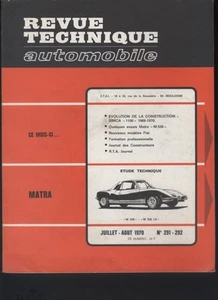 (169A) Revue technique automobile MATRA 530 / Simca 1100 - Imagen 1 de 1