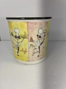 Vintage Brunelli Italy Femme Chef Pottery Canister Vase Planter Pasta Menu - Picture 1 of 10