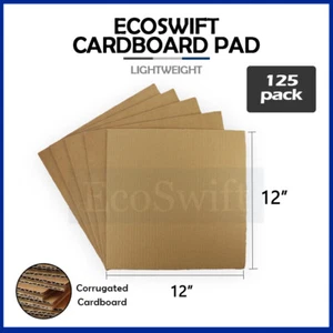 125 12 x 12 EcoSwift Corrugated Cardboard Pads Inserts Sheet 23 ECT 1/8" Thick - Picture 1 of 6