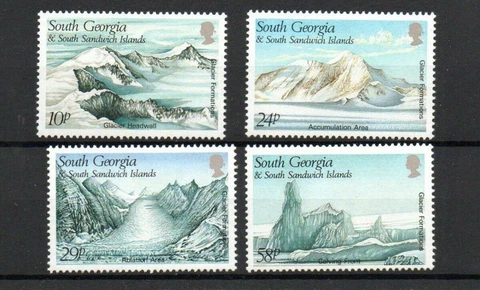 SOUTH GEORGIA 1989-SG187-190 GLACIER FORMATIONS SET MNH Cover