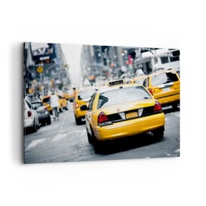 Wandbilder 120x80cm Leinwandbild Taxi Straße New York Groß XXL Bilder Wanddeko - Bild 1 von 10