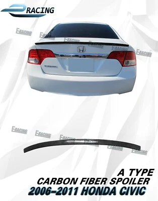 Alerón de fibra de carbono tipo A para Honda Civic 2006-2011 sedán 4 puertas Foto 1 de 4