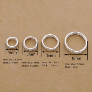 925 Sterling Silver Double Split Jump Rings 4 5 6 8mm Jewellery Making Findings - Picture 1 of 10