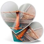 2 x Heart Stickers 15 cm - Golden Gate Bridge San Francisco USA #45173