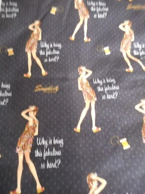 Simplicity Fabric exclusive for Joann vintage lady Quilt Craft 2 7/8 yards #2 - Image 1 of 4
