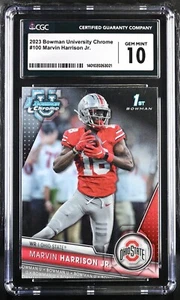 2023 1st Bowman U Chrome #100 Marvin Harrison Jr. 1st Bowman CGC 10 - Picture 1 of 2