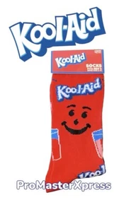 Kool-Aid Man Red Crew Socks Fits Men’s Shoe Size 6-12 NWT 80s Vintage Style New - Picture 1 of 5