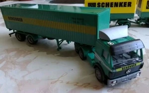 Herpa Mercedes Benz Sk 2684 Schenker Auflieger mit CONTAINER. - Bild 1 von 9