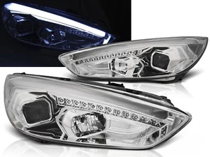 Faro de tubo de luz LED en cromo Facelift para Ford Focus MK3 desde 2015-2018 - Imagen 1 de 4