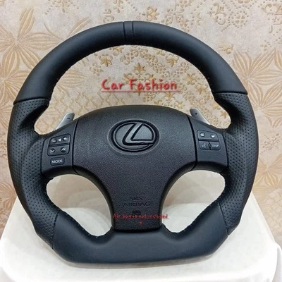 LEXUS IS250 IS350 ISF BLAC STICHES MULTIMEDIA FLAT BOTTOM LEATHER STEERING WHEEL - Image 1 of 4
