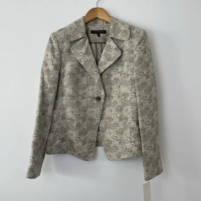 NWT Anne Klein Palm Springs Silk Blend Blazer Jacket Size 14 - Image 1 of 4
