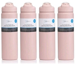 Mainstays - Water Bottle - 24oz Insulated Stainless Steel - Pink Blush - 4 Pack - Picture 1 of 5