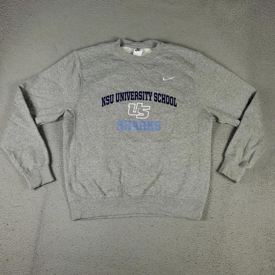 Nike NSU Sharks Suéter Para Hombres Gris Medio Pullover Cuello Redondo Sudadera * Foto 1 de 4