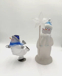 Holiday Ice Sculptures Snowman Christmas Around World Skating Snowchild Figure - Picture 1 of 11