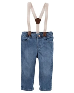 OshKosh B'Gosh Baby/Toddler Girls' Suspender Jeans 6M-5T - Picture 1 of 2