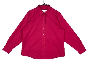 Foxcroft Women 16 Button Down Shirt Wrinkle Free Pink Preppy Office Siren Casual - Picture 1 of 12