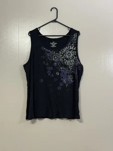Faded Glory Damen schwarzes Tanktop Größe 4X 26W 28W C66 - Bild 1 von 8