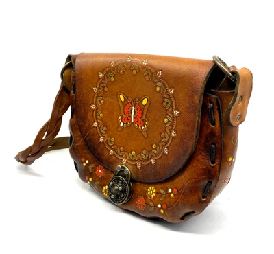 Bolso de Hombro Boho Hippie Vintage Para Mujer Floral Mariposa Cuero Tocado Foto 1 de 4