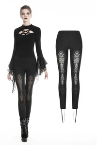 Leggings de encaje ahuecados góticos negros Dark in love para mujer de colección fiesta steampunk - Imagen 1 de 18