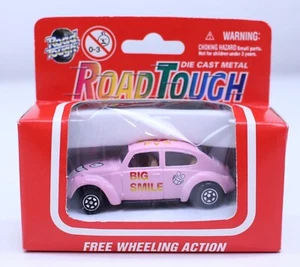Road Tough Yatming Diecast VTG NOS Hong Kong Pink VW Beetle Big Smile Bug Car NY - Picture 1 of 10
