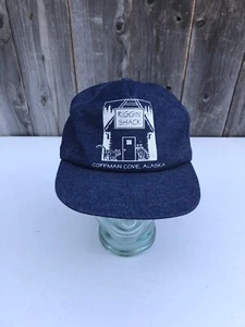 Cappello camionista vintage regolabile snapback blu denim USA Riggin Shack Alaska - Foto 1 di 6