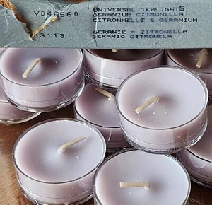 NEW Retire PartyLite Tealight Candle GERANIUM CITRONELLA Round Votives Box of 12 - Picture 1 of 4