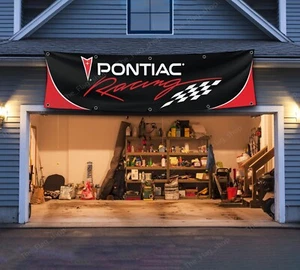 Pontiac Flag Banner 2X8Ft Racing Car Flag Mane Cave Garage Decor Large Sign - Bild 1 von 3