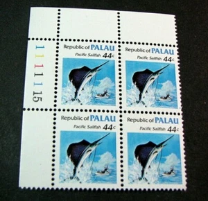 Palau Stamp Scott# 81 Pacific Sailfish 1985 MNH Block of 4 L487 - Picture 1 of 1