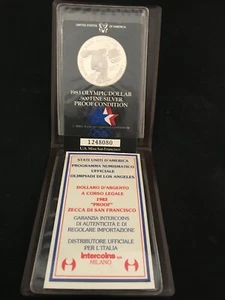 1983 "S" U.S. A. Genuine OLYMPIC SILVER DOLLAR PROOF SILVER - Picture 1 of 5