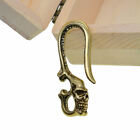 Massive Brass Skull Keychain Gothic Hook Clip Fob Biker Ring