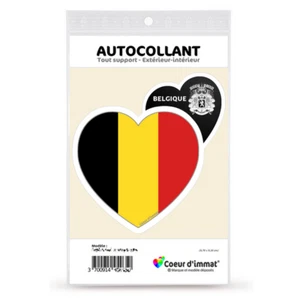 Sticker autocollant Coeur J'aime la Belgique - Drapée - Picture 1 of 6