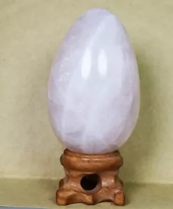 171g Natural Pink Rose Quartz Crystal Stone Sphere Egg Rock Healing / Stand - Picture 1 of 9