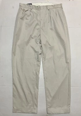 Pantalones Polo Golf Ralph Lauren Para Hombre 36 36x31 Beige Poliéster Plisado Puños Informales Foto 1 de 4