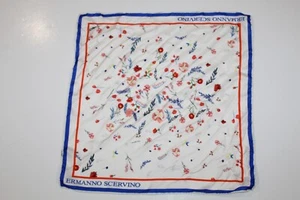 Ermanno Scervino 100 % Seide Schal Wildblume Blumenmuster Multi Blau 15,5"" x 16"" EUC - Bild 1 von 4