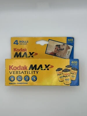 Kodak Max Versatility 400 Film 4 Rolls 24 EXP. 35mm Sealed Expired August 2004 - Image 1 of 3