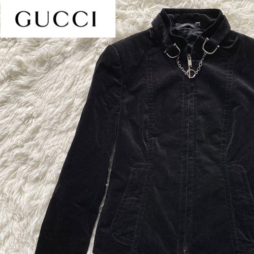 GUCCI Tom Ford giacca velluto velluto ferramenta nero taglia 38 cotone vintage