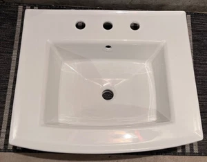 Kohler K-2358-8-0 Archer 24" Pedestal 3-Hole Bathroom Sink w Overflow - White - Picture 1 of 5