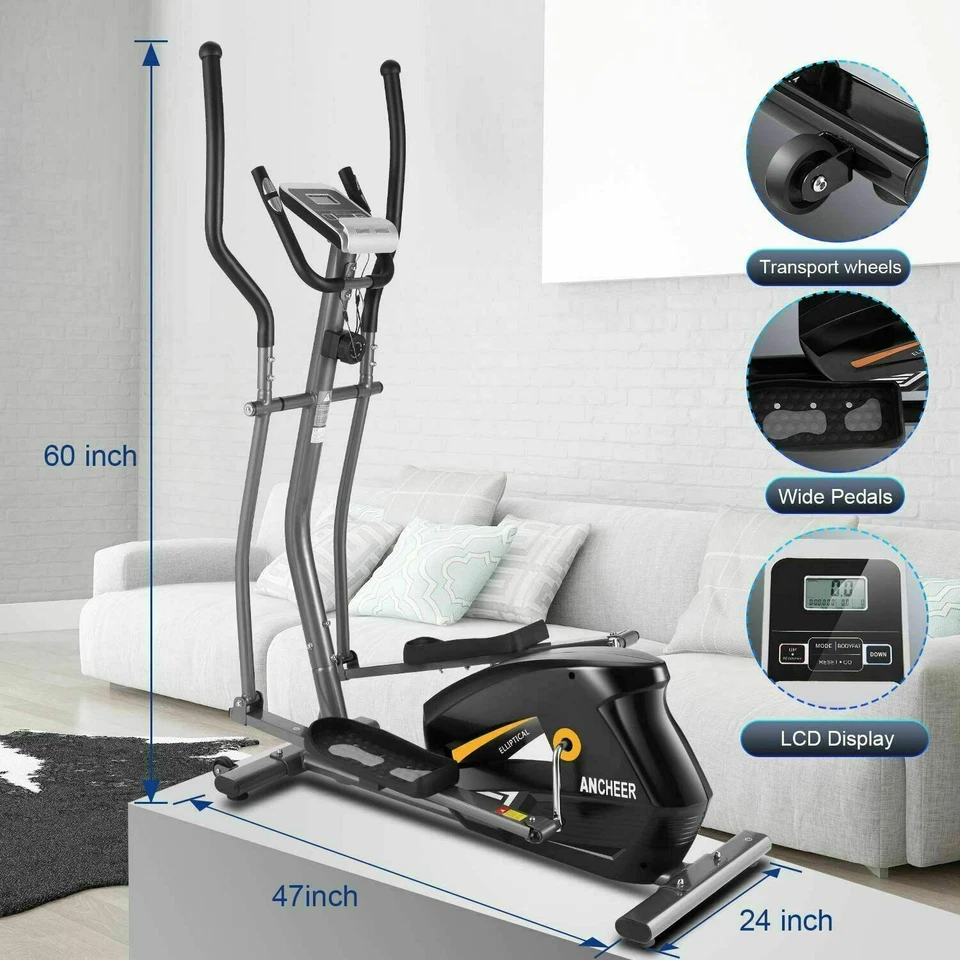 ANCHEER Magnetic Elliptical Exercise Fitness Training Machine Home-Gym Cardio Mute Quiet