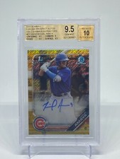 2019 Bowman Chrome Miguel Amaya On Card 1st Auto Gold Shimmer /50 BGS Gem Mint 