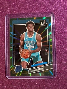 2024 PANINI-DONRUSS NBA-RATED ROOKIES GREEN LASER-JAMES NNAJI-RC HORNETS - Bild 1 von 2