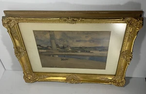W.H. Drake Antique Watercolor Painting Industrial Landscape Dated 1885 - Bild 1 von 12