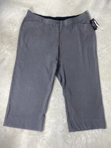 Ninety Women's Pants 24W Gray Tummy Control Zipper Grey Stretch Work Slacks - Picture 1 of 16
