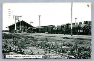 GREELEY CO UNION PACIFIC RAILROAD STATION 1913 POSTAL ANTIGUA depósito ferroviario - Imagen 1 de 2